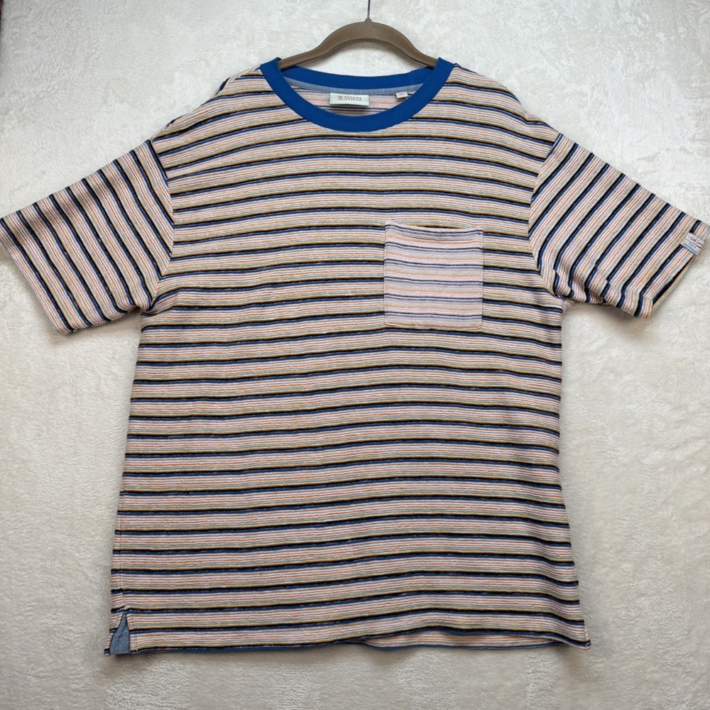 Scotch And Soda Amsterdam Men's Multicolor Striped Knit T-Shirt Large